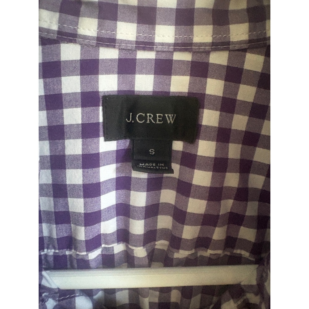 J.Crew Mens Small Purple Plaid Button Down Long Sleeve Shirt Cotton Pocket - Picture 3 of 5